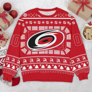 Carolina Hurricanes NHL Custom Ugly Christmas Sweater, NHL Christmas Sweater Moonbestprint