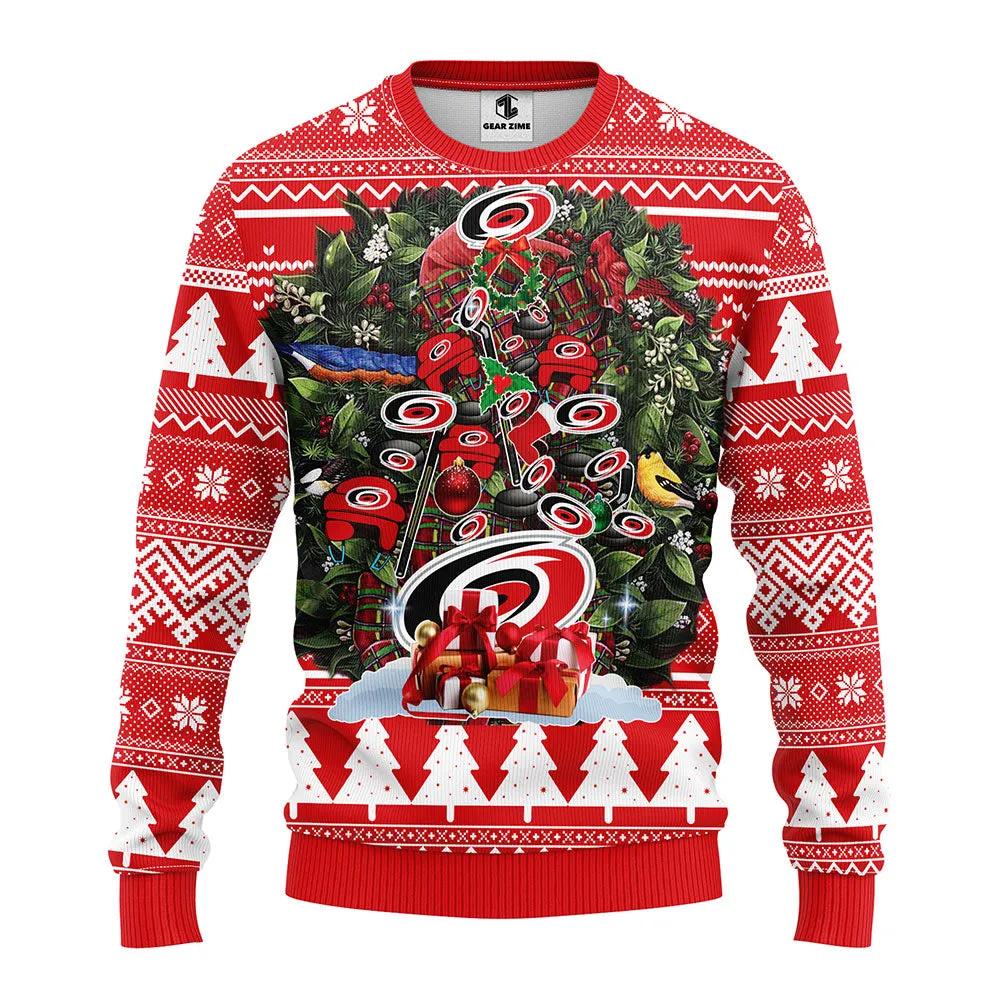 Carolina Hurricanes Tree Christmas Ugly Sweater, NHL Christmas Sweater Moonbestprint