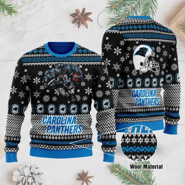 Carolina Panthers 3D Printed Ugly Christmas Sweater, NFL Christmas Sweater Moonbestprint