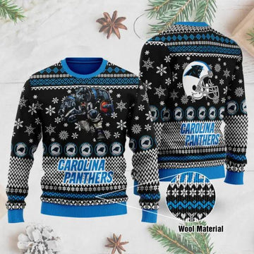 Carolina Panthers 3D Printed Ugly Christmas Sweater, NFL Christmas Sweater Moonbestprint