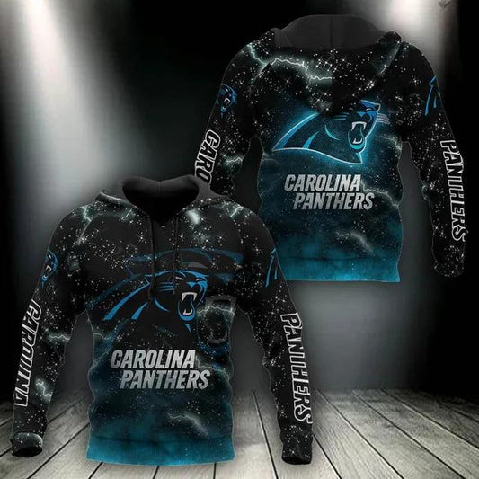 Carolina Panthers Black 3D Hoodie 2, NFL Hoodie Moonbestprint