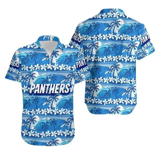 Carolina Panthers Coconut Trees Nfl Gift For Fan Hawaii Shirt Summer Collection, NFL Hawaiian Shirt Moonbestprint