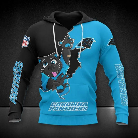 Carolina Panthers Cute All Over Print Hoodie, NFL Hoodie Moonbestprint