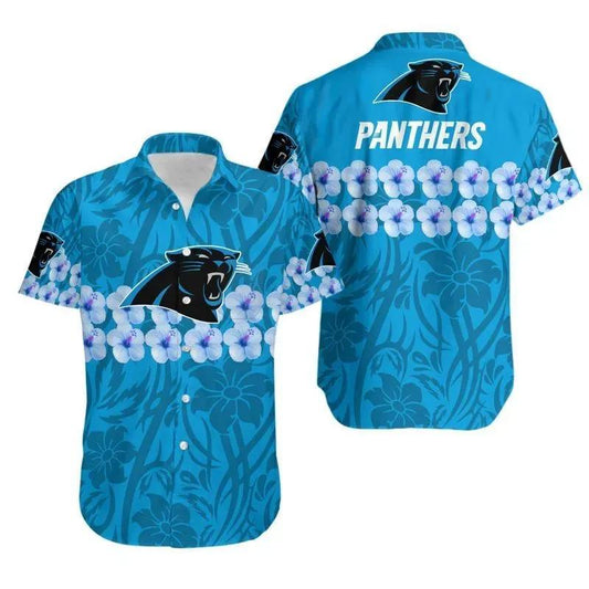 Carolina Panthers Flower And Hawaii Shirt Summer Collection, NFL Hawaiian Shirt Moonbestprint