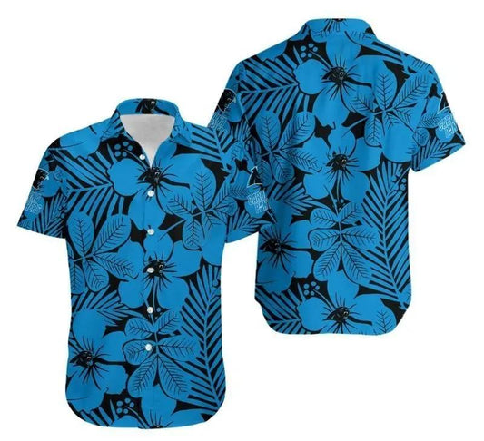 Carolina Panthers Flower Hawaii Shirt Summer Collection, NFL Hawaiian Shirt Moonbestprint