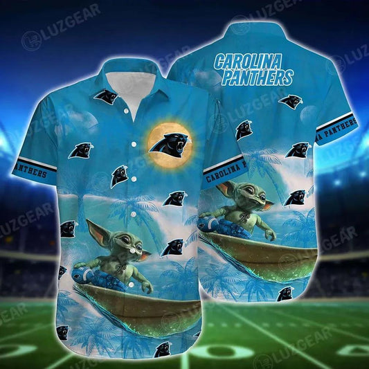Carolina Panthers Footbal Nfl Baby Yoda Hawaiian Sas Style Hot Trends Summer Gift For Men Women, NFL Hawaiian Shirt Moonbestprint