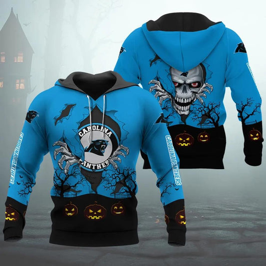 Carolina Panthers Halloween 3D Apparel, NFL Hoodie Moonbestprint