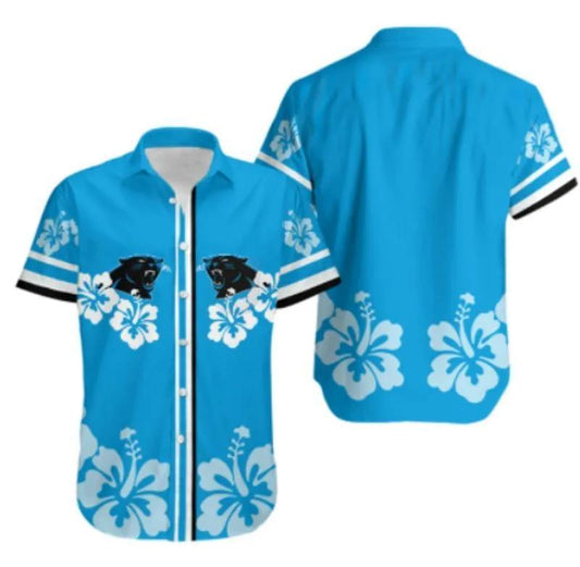 Carolina Panthers Hibiscus Flower Hawaii Shirt Summer Collection, NFL Hawaiian Shirt Moonbestprint
