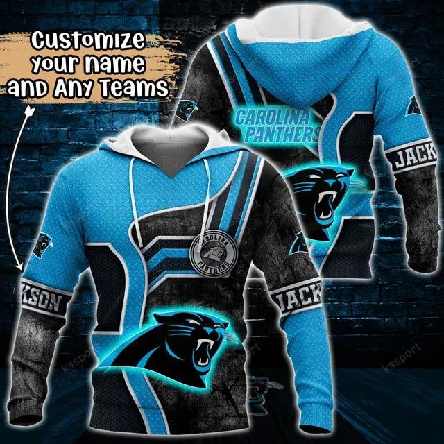 Carolina Panthers Logo Personalized 3D Hoodie, NFL Hoodie Moonbestprint