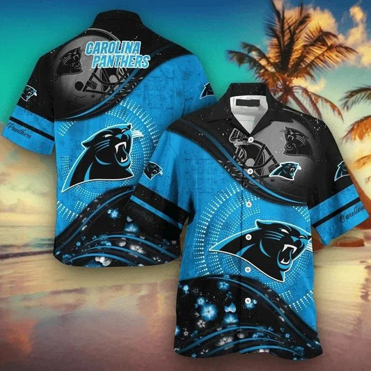 Carolina Panthers NFL Flower Gift Summer Hawaiian Shirt, NFL Hawaiian Shirt Moonbestprint