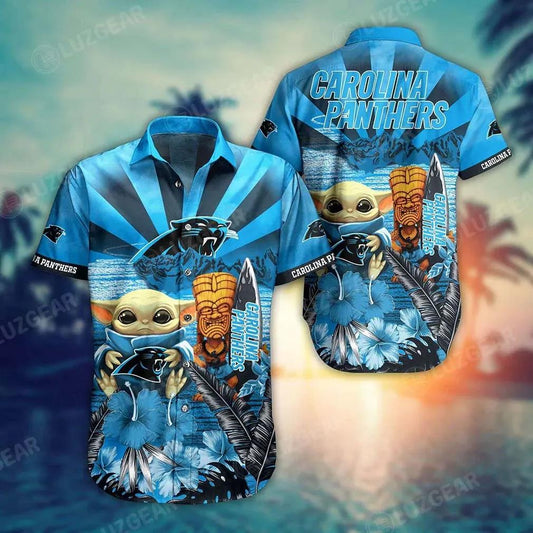 Carolina Panthers Nfl Baby Yoda Hawaiian Sas Style Summer Trending For Men Women, NFL Hawaiian Shirt Moonbestprint