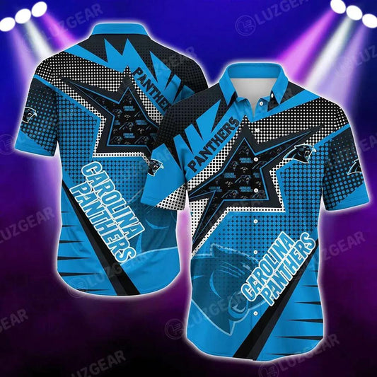 Carolina Panthers Nfl Football Beach Shirt For This Summer Graphic Print Hawaiian Shirt Big Fans, NFL Hawaiian Shirt Moonbestprint