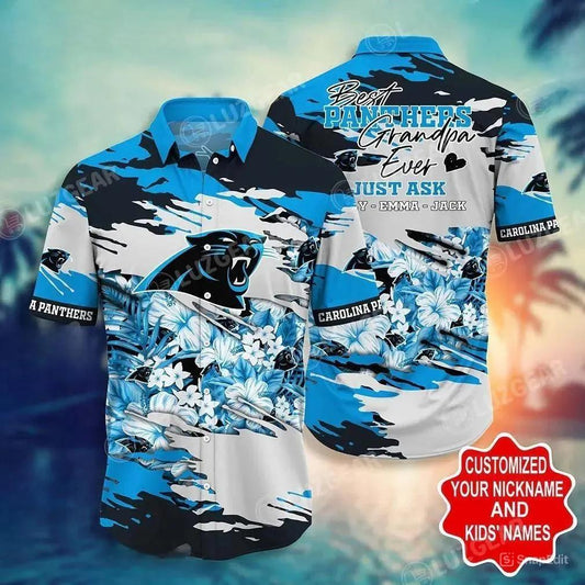 Carolina Panthers Nfl Football Hawaiian Shirt Personalized – Custom Your Nick Name And Child’S Name, NFL Hawaiian Shirt Moonbestprint