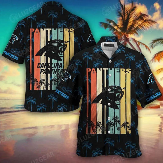 Carolina Panthers Nfl Hawaii Beach Shirt Retro Vintage Summer Hawaiian Shirt, NFL Hawaiian Shirt Moonbestprint