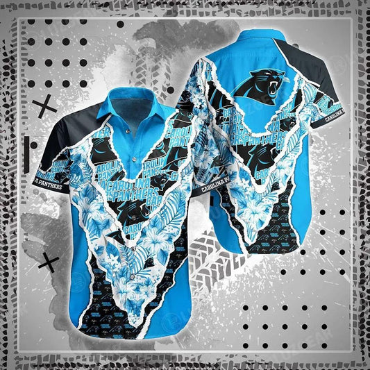 Carolina Panthers Nfl Hawaii Shirt Graphic Floral Pattern This Summer Meaningful Gifts For Fans, NFL Hawaiian Shirt Moonbestprint