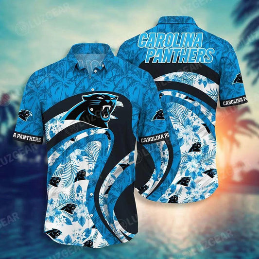 Carolina Panthers Nfl Hawaii Shirt Graphic Floral Tropical Pattern This Summer For Fan, NFL Hawaiian Shirt Moonbestprint