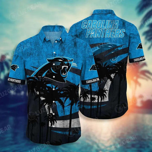 Carolina Panthers Nfl Hawaii Shirt Graphic Tropical Pattern Short Sleeve Hot Summer, NFL Hawaiian Shirt Moonbestprint