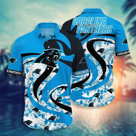 Carolina Panthers Nfl Hawaii Shirt Tropical Pattern Graphic This Summer Gift For Fan Nfl, NFL Hawaiian Shirt Moonbestprint