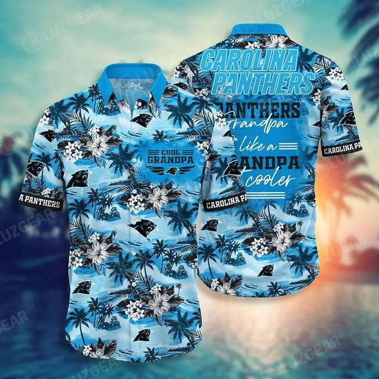 Carolina Panthers Nfl Hawaiian Sas For Grandparent New Trending Beach Shirt, NFL Hawaiian Shirt Moonbestprint