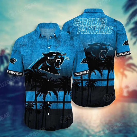 Carolina Panthers Nfl Hawaiian Sas Tropical Pattern Graphic New Collection Summer Gift For Fan Nfl, NFL Hawaiian Shirt Moonbestprint