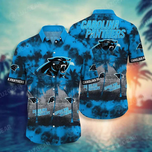 Carolina Panthers Nfl Hawaiian Sas Tropical Pattern Graphic Short Sleeve Hot Trend Summer Gift For Fans, NFL Hawaiian Shirt Moonbestprint