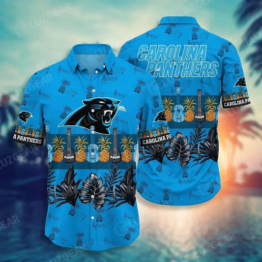 Carolina Panthers Nfl Hawaiian Sas Tropical Pattern Graphic Trends Summer Gift For Fan Nfl, NFL Hawaiian Shirt Moonbestprint