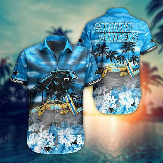 Carolina Panthers Nfl Hawaiian Sas Tropical Pattern New Hot Trend Summer For Nfl Football Fans, NFL Hawaiian Shirt Moonbestprint