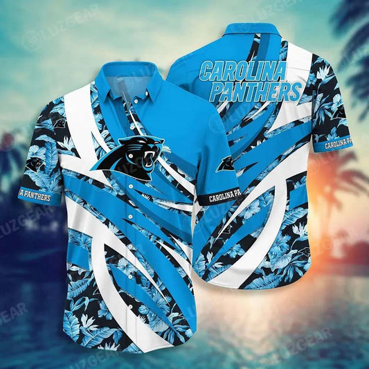 Carolina Panthers Nfl Hawaiian Sas Tropical Pattern New Trend Summer For Sports Football Fans, NFL Hawaiian Shirt Moonbestprint