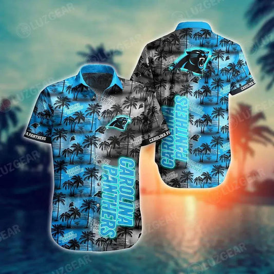 Carolina Panthers Nfl Hawaiian Shirt And Shirt Tropical Pattern New Hot Trend Summer For Football Nfl Fans, NFL Hawaiian Shirt Moonbestprint