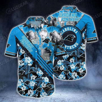 Carolina Panthers Nfl Hawaiian Shirt Graphic Tropical Pattern New Trend Summer For Nfl Football Fans, NFL Hawaiian Shirt Moonbestprint
