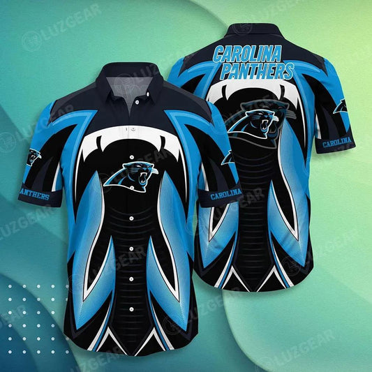 Carolina Panthers Nfl Hawaiian Shirt Summer Short Sleeve Button Down Shirt Gift For Best Fans, NFL Hawaiian Shirt Moonbestprint
