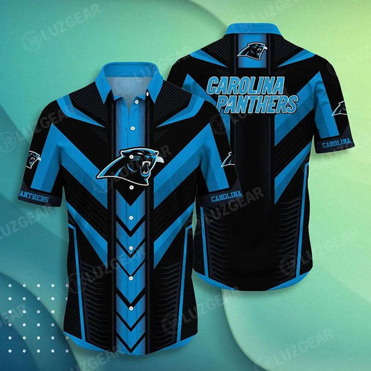 Carolina Panthers Nfl Hawaiian Shirt Summer Short Sleeve Button Down Shirt Gift For Big Fans, NFL Hawaiian Shirt Moonbestprint