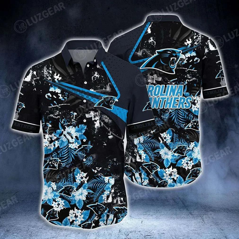Carolina Panthers Nfl Hawaiian Shirt Tropical Pattern New Hot Trend Summer For Sports Fans Nfl, NFL Hawaiian Shirt Moonbestprint