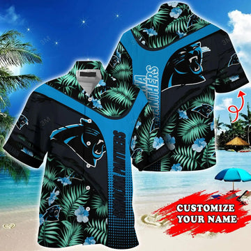 Carolina Panthers Nfl Personalized Hawaiian Shirt Floral Graphic Tropical Pattern Trends Summer Gift For Nfl Football Fans, NFL Hawaiian Shirt Moonbestprint
