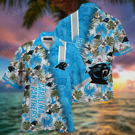 Carolina Panthers Nfl Team Football Beach Shirt Summer Button Down Hawaiian Sas Best Fan Ever, NFL Hawaiian Shirt Moonbestprint