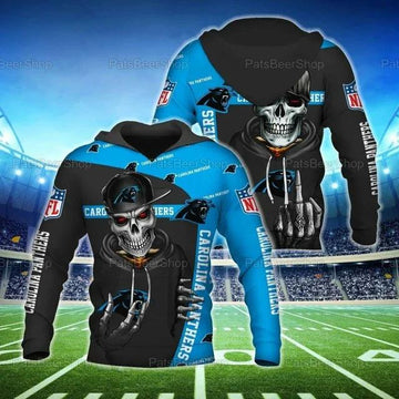 Carolina Panthers Skull - Hoodie 3D, NFL Hoodie Moonbestprint