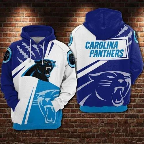 Carolina Panthers White Blue Light Blue Carolina Panthers - Hoodie 3D, NFL Hoodie Moonbestprint