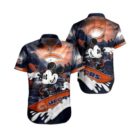 Catch A Wave With Mickey Chicago Bears Hawaiian Shirt - Moonbestprint