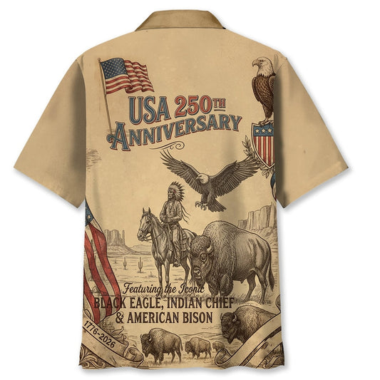Celebrate America’s 250th Anniversary Vintage Style Hawaiian Shirt - Moonbestprint