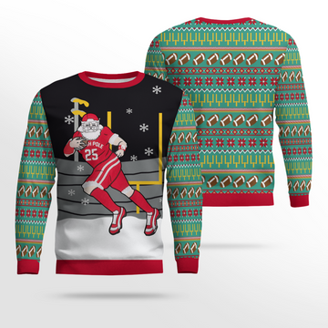 Celebrate Football Santa Ugly Christmas Sweater – Moonbestprint