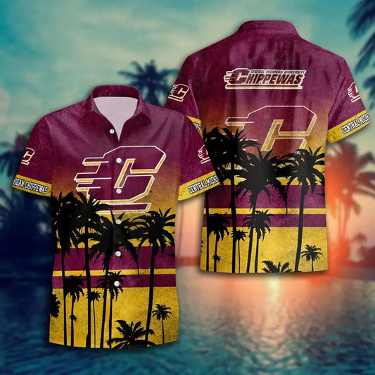 Central Michigan Chippewas Style Hot Trending Summer Aloha Hawaiian Shirt, NCAA Hawaiian Shirt Moonbestprint