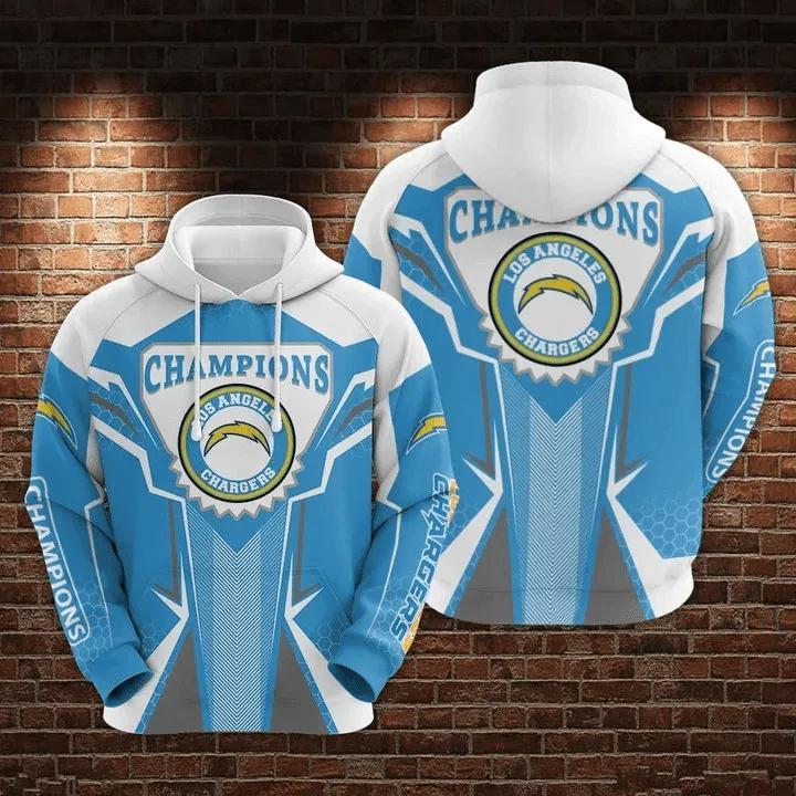 Champions Los Angeles Chargers 3D Hoodie, NFL Hoodie Moonbestprint