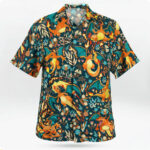 Charizard Flame Tropical Dark Floral Hawaiian Shirt – Moonbestprint