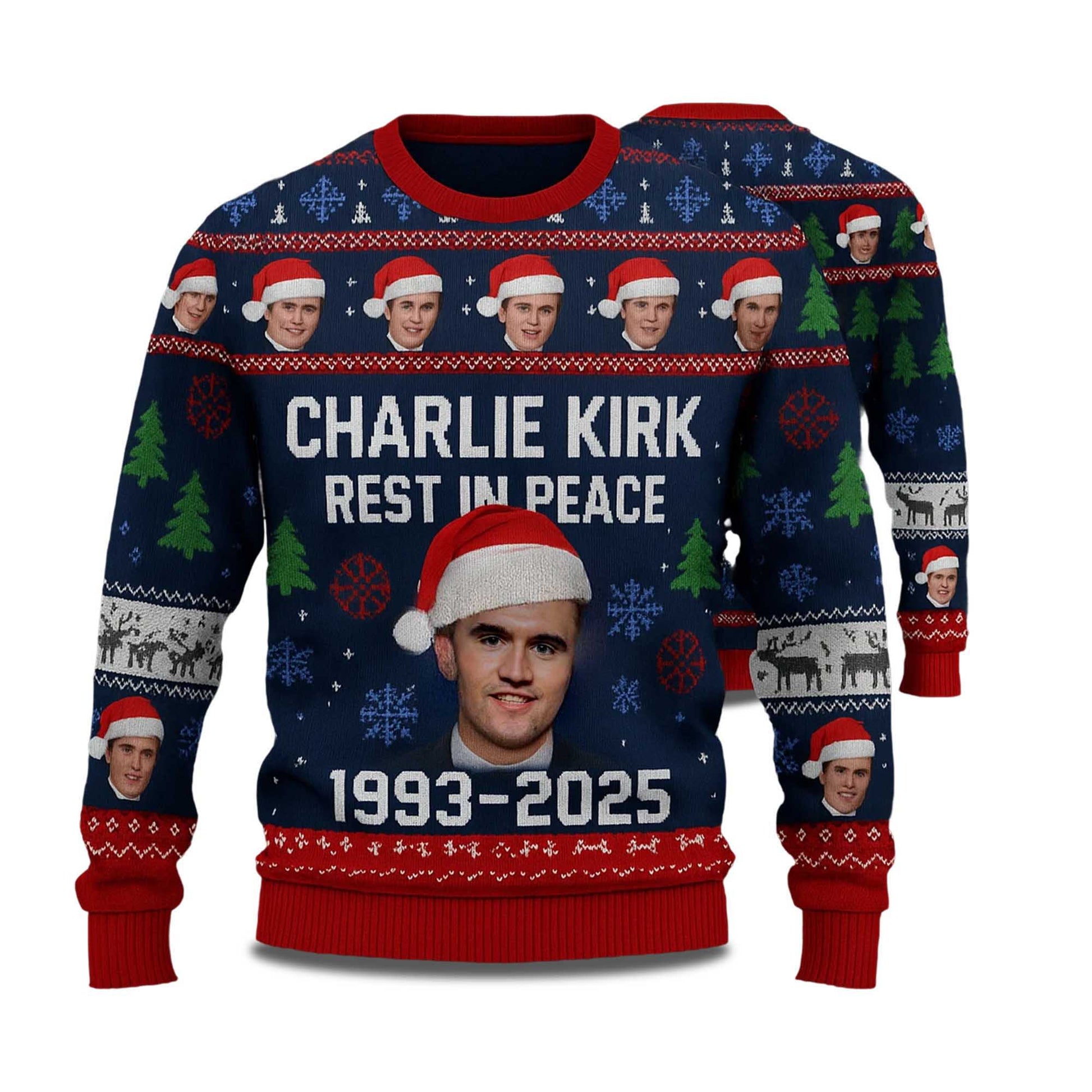 2026 Charlie Kirk Rest In Peace 1993- Ugly Christmas Sweater Moonbestprint