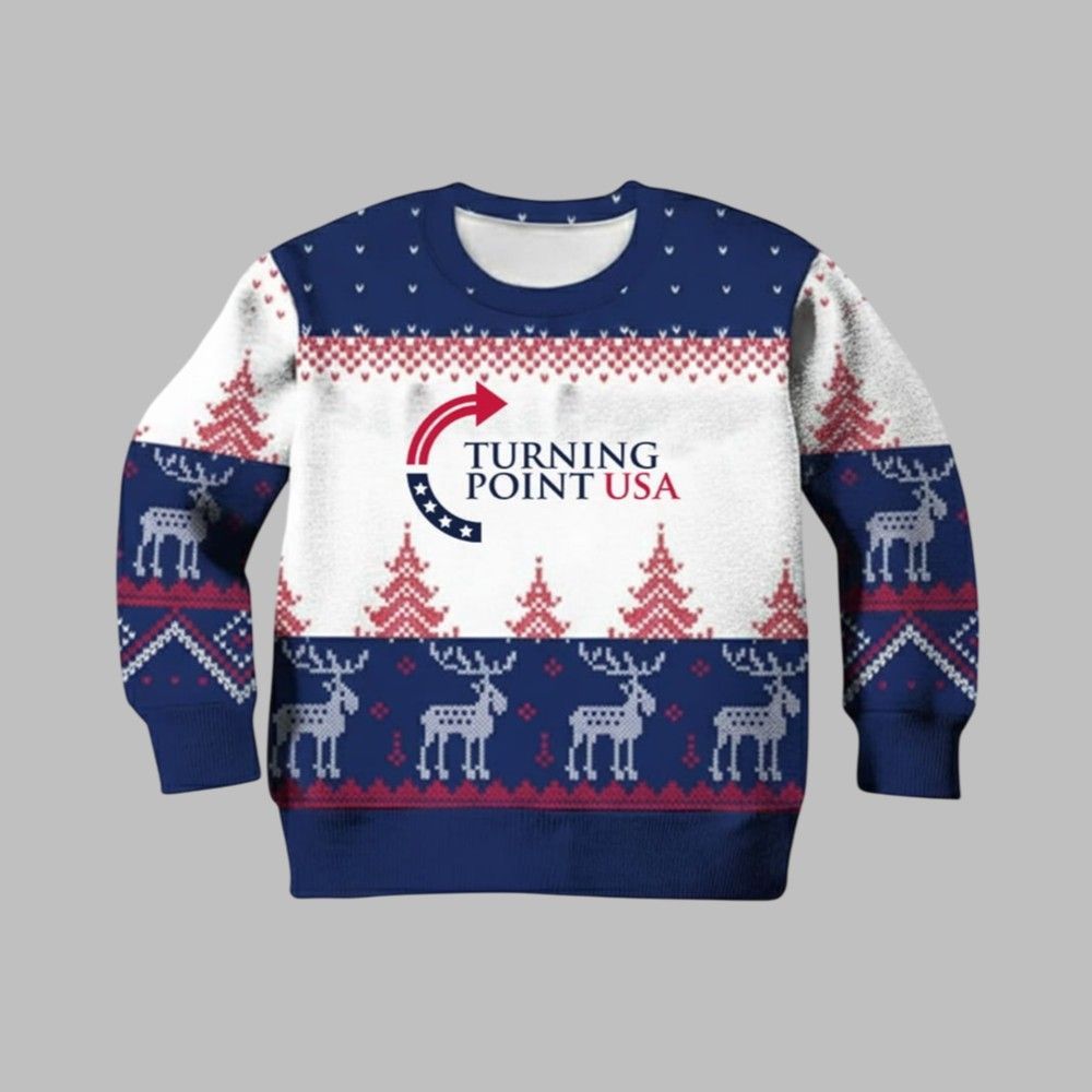 Charlie Kirk Turning Point USA Christmas Ugly Sweater - Moonbestprint