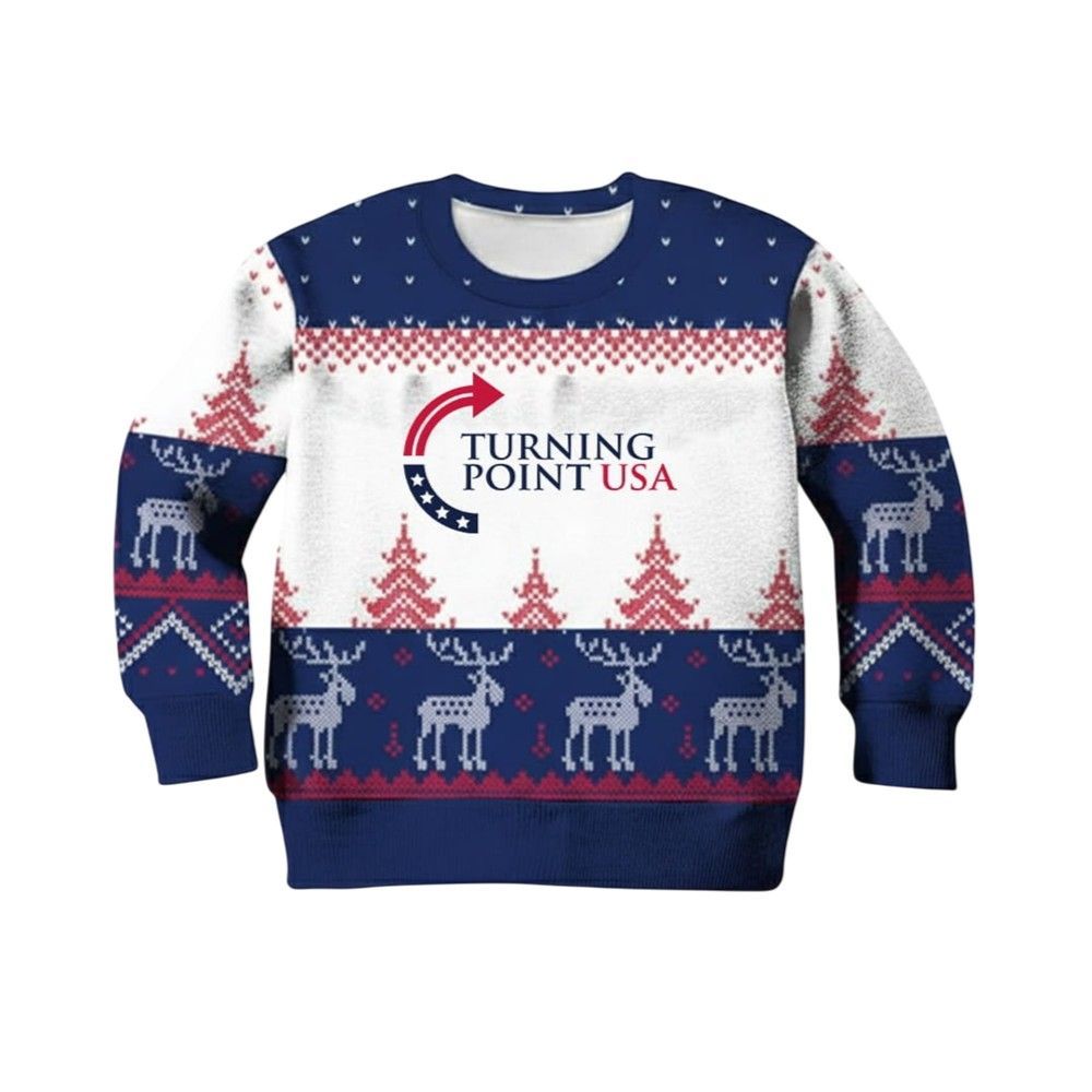 Charlie Kirk Turning Point USA Christmas Ugly Sweater - Moonbestprint