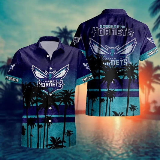 Charlotte Hornets Aloha Hawaiian Shirt, NCAA Hawaiian Shirt Moonbestprint