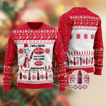 Cheerwine Cat Hat Will Drink Everywhere Ugly Sweater – Moonbestprint
