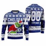 Chelsea Grinch Ugly Christmas Sweater Custom Number & Name – Moonbestprint