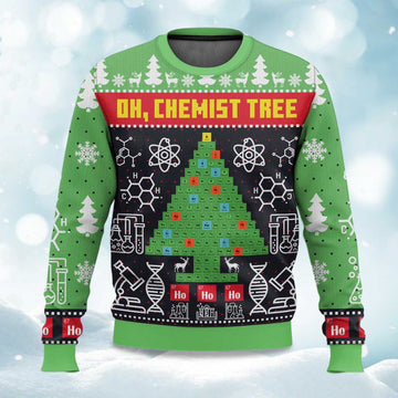 2026 Chemist Tree Science Ugly Christmas Sweater Moonbestprint
